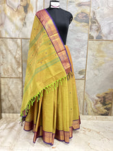 Green Brown Dual tone Cotton Saree